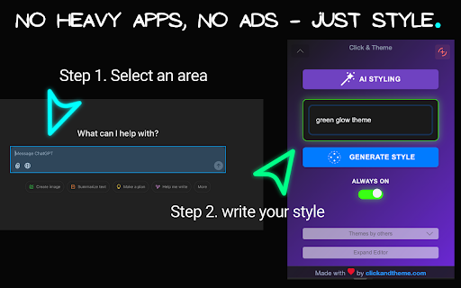 Click and Theme :: From Bland to Brilliant: AI Styling for Any Website (Free)