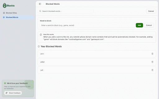 Blockie | Block Websites & Be Productive :: manifest.json description