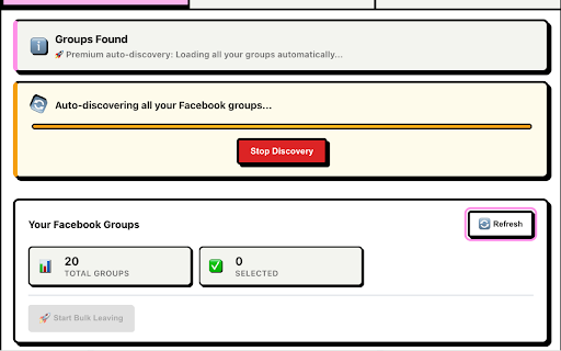 Bulk Group Leaver for Facebook :: Leave multiple Facebook groups efficiently with smart automation and safety features.