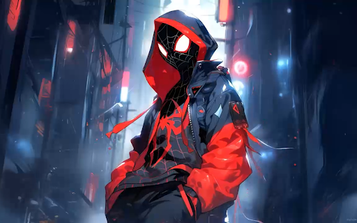 Miles Morales Hoodie Live Wallpaper :: Transform your new tab with stunning live HD wallpapers of Miles Morales in his iconic hoodie. Experience Marvel every day!