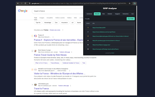 SERP Analyzer :: Analyze SERP positions, simulate geolocation, and extract SEO data (PAA, Suggest, Related) with built-in AI writing prompts.