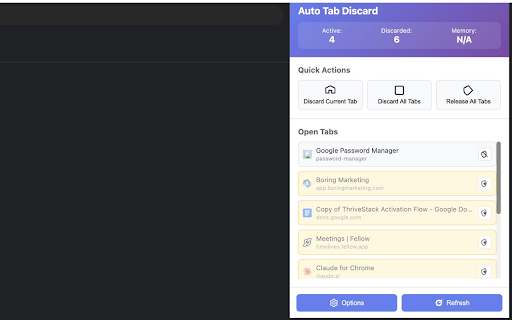 Auto Tab Discard :: Automatically reduce memory usage by discarding inactive tabs