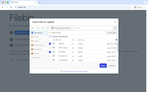 iManage File Transfer :: iManage File Transfer enables knowledge workers to upload and download documents seamlessly between any website and iManage.