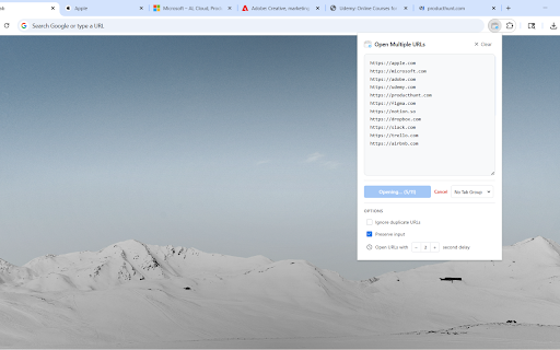 Open Multiple URLs :: Quickly open multiple URLs at once.