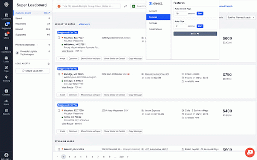 disext. :: Utility tool for car hauling dispatchers.