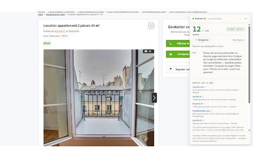 RadarLoc :: Couche de confiance sur les annonces de location : score de risque d'arnaque + raisons. Jamais de verdict binaire.