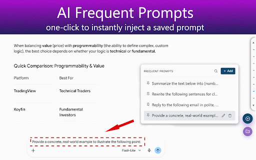 AI Timeline: Navigate, Favorite, Prompts & Notes for Gemini and ChatGPT :: Visual timeline for AI chat history. Add custom notes, bookmark responses, & build a prompt library. Supports ChatGPT and Gemini.