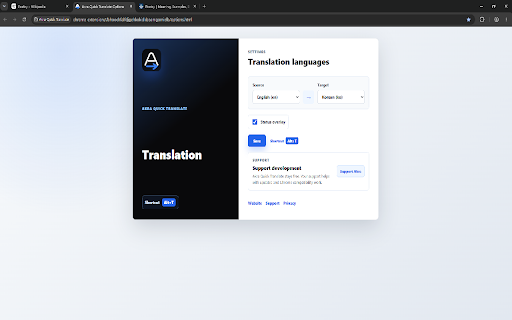 Akra Quick Translate :: Toggle page translation and original text restore with Chrome's built-in Translator API.