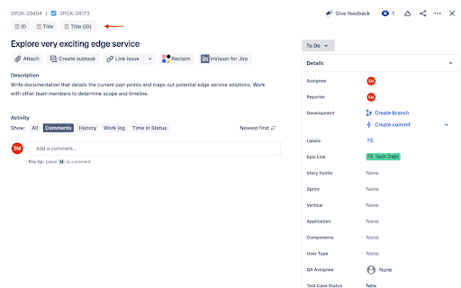 Jira Issue Copy :: Easily copy a Jira issue id, title, or both, with the click of a button
