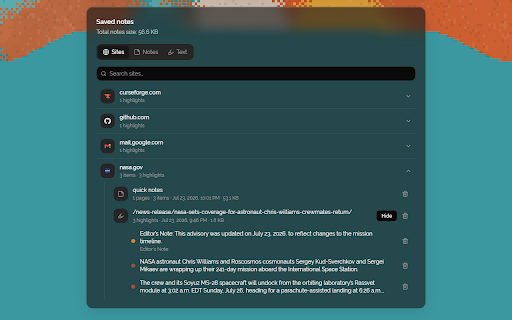 Overlayer - Highlight & Quick Notes :: A notes canvas and text highlighter for any website. Works fully offline.