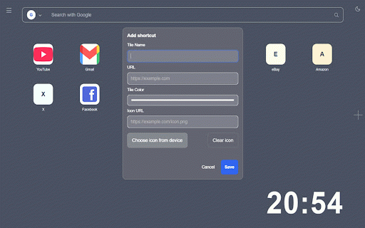 Minimal New Tab Home :: A minimal custom new tab page.