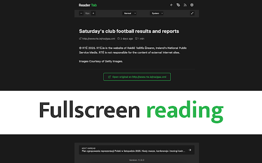 Reader Tab :: Modern RSS feed reader with a sleek slide-in panel. Stay updated with your favorite news, blogs, and websites all in one place.