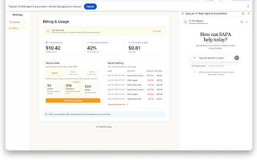 Sapa.ai: AI Web Agent & Automation :: Automate web tasks with AI! Sapa.ai is an open-source browser extension that lets you extract data, fill forms, and more.