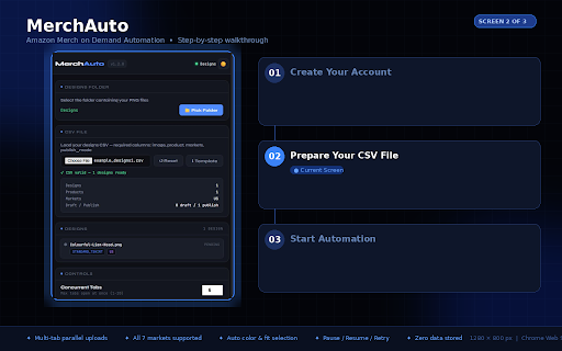 MerchAuto: Upload Automation :: Automate Amazon Merch on Demand product uploads