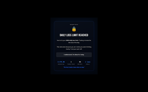 SaveMyTrade :: Real-time trading psychology coach. Protects you from emotional trading.