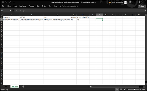 Seek Application Tracker :: Privately track jobs viewed and applied on Seek. All data stays on your device.