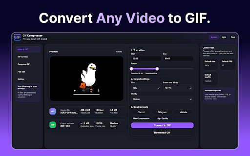 Gif Compressor :: Use Gif Compressor to compress files, resize gif files, and convert video to gif quickly in your browser.