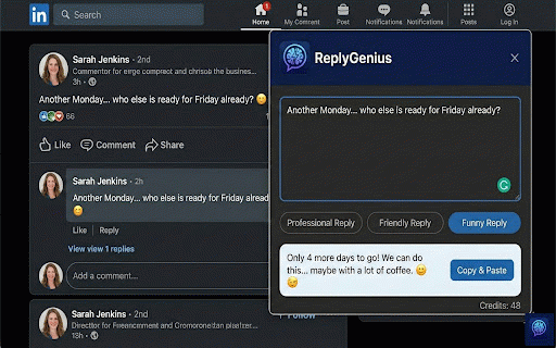 ReplyGenius :: Boost your social media growth with AI. Generate smart, engaging replies for Twitter, LinkedIn & Instagram.