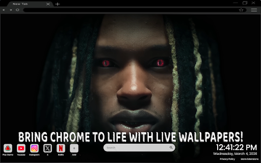 King Von Live Wallpaper :: Bring bold hip-hop energy to your Chrome new tab with this intense King Von live wallpaper.