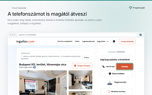 ProperLead Connector :: Az ingatlan.com hirdetéseit egy kattintással viszi a ProperLead CRM-be, és jelzi, ha a hirdetés már a rendszerben van.