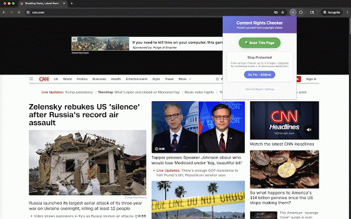 Content Rights Checker :: Instantly check images and content for copyright risks. Avoid costly lawsuits with one click.