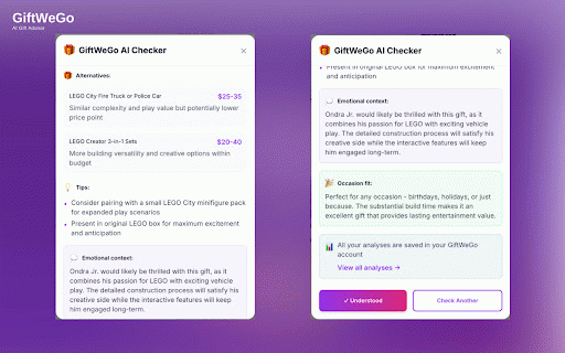 GiftWeGo AI Checker :: AI-powered gift advisor that helps you check if a gift is suitable for your loved ones