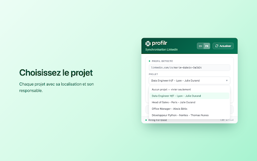 Profilr linkedin sync :: Send LinkedIn profiles and companies to Profilr, and sync your LinkedIn session