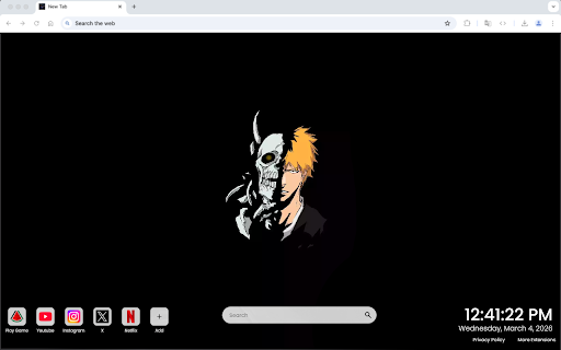 Ichigo Kurosaki - Bleach Anime Live Wallpaper :: One of the most iconic anime live wallpapers for Chrome – featuring Ichigo Kurosaki from Bleach.