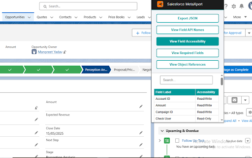 Salesforce MetaXpert :: Quickly view field API names, accessibility, required fields, export records as JSON, and check object usage effortlessly.
