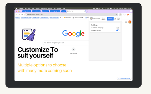 Clean Tabs :: Automatically organizes your tabs into groups based on domain.