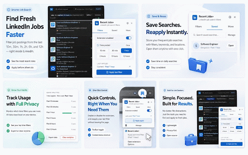 LinkedIn Enhanced Time Filters :: Add fine-grained time filters (10m, 30m, 1h, 2h, 6h, 12h) to LinkedIn Jobs search. Not affiliated with LinkedIn.