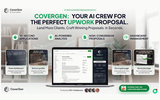 Upwork Companion - CoverGen :: Save Upwork job postings directly to your CoverGen dashboard for AI-powered cover letter generation