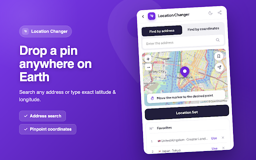 Location Changer: Spoof Geolocation :: Use Location Changer to spoof geolocation — a location guard and GPS spoof tool to fake GPS location on PC.