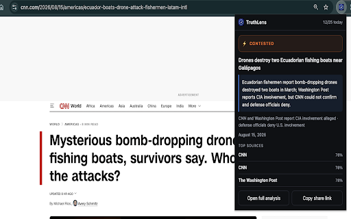 TruthLens — Who Reported It First? :: Verify the story you're reading. One click traces a headline back to its original source and shows who is echoing whom.