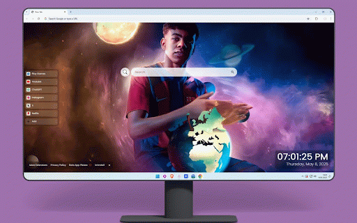 Lamine Yamal Galaxy Live Wallpaper :: Barcelona wonderkid Lamine Yamal holding illuminated Earth globe against cosmic backdrop with planets and nebulae.