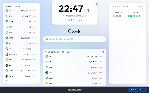 Crypto Profit Tracker :: Advanced New Tab with Crypto tracking, portfolios, and weather.