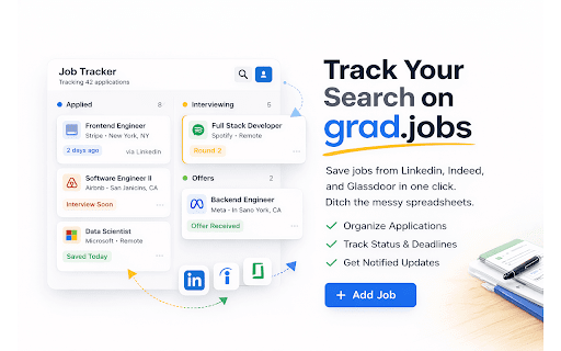 grad.jobs :: One-click job capture, smart autofill, H-1B sponsor insights, and AI resume tools