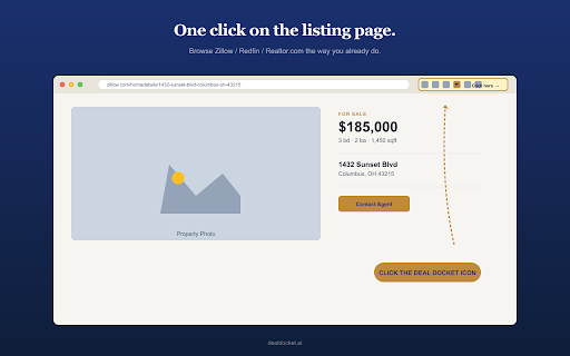 Deal Docket - Underwrite any listing :: Underwrite any Zillow, Redfin, or Realtor.com listing in one click - cash flow, BRRRR scoring, lender metrics.