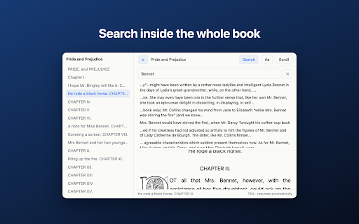 EPUB Reader Online :: Open a downloaded book in one click with EPUB Reader Online. Real search inside your epub file. Scroll or page mode, no ads ever.