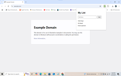 Simple List App :: A simple to-do list extension