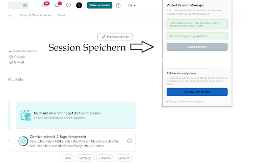 Vinted Session Manager :: Sichere Vinted-Verbindung für externe Verkäufer-Tools