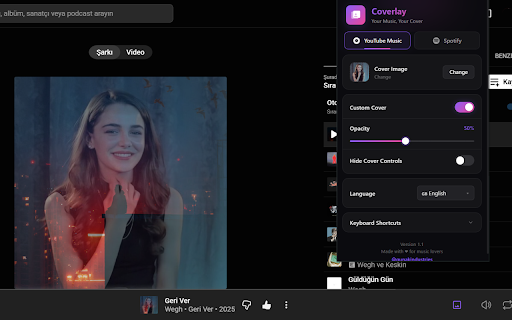 Coverlay: Custom Spotify & YouTube Covers :: Customize album covers on YouTube Music and Spotify with your own images. Your Music, Your Cover.