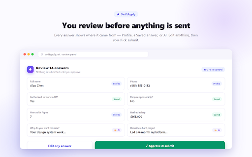 AI Auto Apply Jobs & Autofill Job Applications – SwiftApply :: Auto-apply to jobs & autofill applications with AI — one-click apply on LinkedIn, Indeed & 8+ boards. You review before submit.