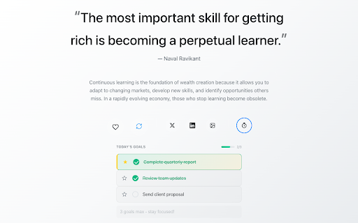 Wise Man Tab :: Chrome extension replacing new tab with inspirational quotes featuring favorites, themes, and customizable display