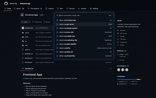 Better GitHub Dashboard :: GitHubのダッシュボードによく使うリポジトリ・担当Issue/PR・検索バーを追加し、GitHub内ならどこでもCmd+Kで検索ランチャーを開ける拡張機能