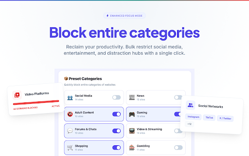 Block Site. Browser Extension :: Block Site Browser Extension — blocksite extension, stay focused app, disable YouTube Shorts, Chromebook website blocker