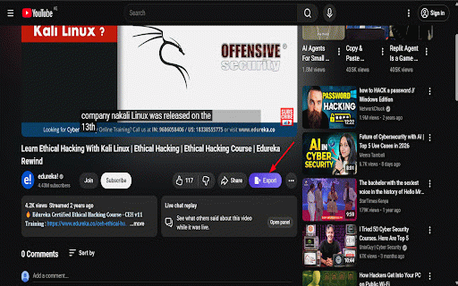 YT Transcript Exporter :: Export YouTube transcripts as clean Markdown files or copy to clipboard