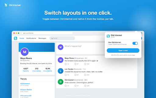 Old Internet :: A new extension that returns old Twitter's look.