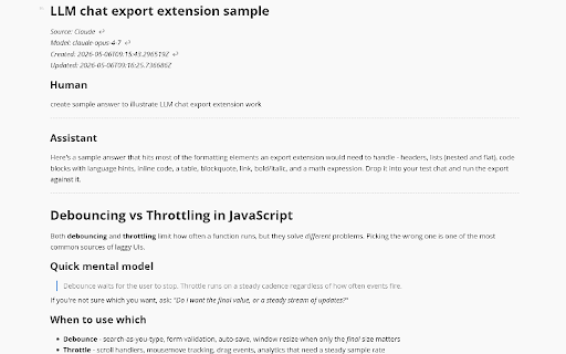 LLM Chat Exporter :: Export LLM chat conversations (Claude, ChatGPT, Gemini...) to Markdown or ZIP, with images and pasted attachments inline.