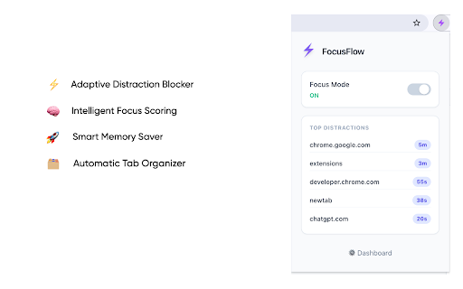FocusFlow Pro :: Adaptive distraction blocker + smart tab optimizer